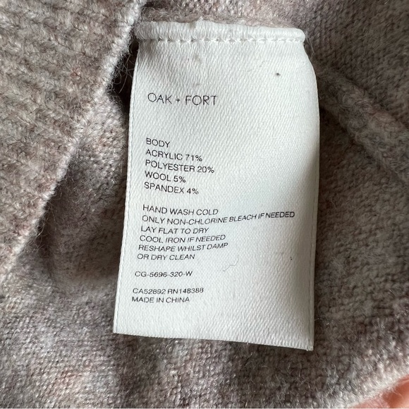 Oak + Fort Wool Button Up Cropped Cardigan Oatmeal Heather - Picture 6 of 9